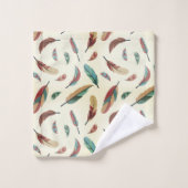 Feather pattern bad handdoek (Wasdoekje)