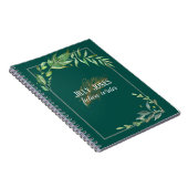 Feather Pen & Leafy Lijst in Spruce Groen Notitieboek (Rechterzijde)