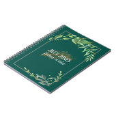 Feather Pen & Leafy Lijst in Spruce Groen Notitieboek (Linkerzijde)