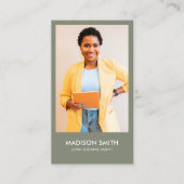 Feather Photo QR Code Notaris Lening Signing Agent Visitekaartje (Voorkant)