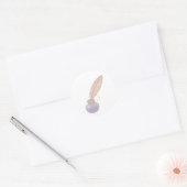 Feather quill and ink bottle ronde sticker (Envelop)