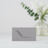 Feather Quill Schrijver Visitekaartjes (Staand voorkant)