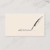 Feather Quill Schrijver Visitekaartjes (Voorkant)