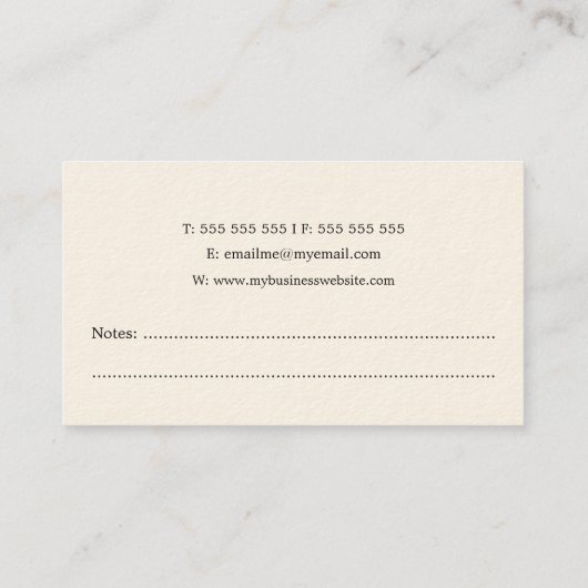 Feather Quill Schrijver Visitekaartjes (Achterkant)