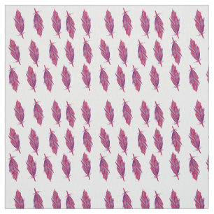 Feather Red Roze Waterverf Stof
