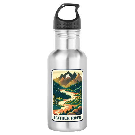 Feather River California Kleuren Waterfles (Voorkant)