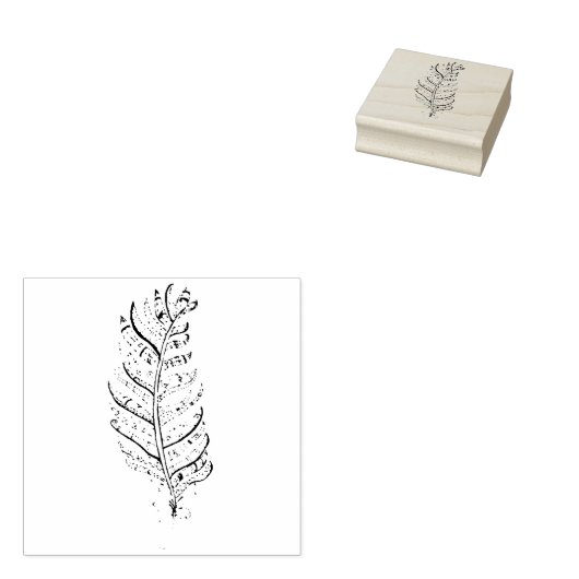 Feather Rubber Stamp Rubberstempel (Gestempeld)