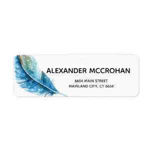 Feather Script Typografie Return Address Label