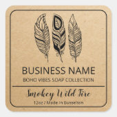 Feather Soap Business Labels (Voorkant)