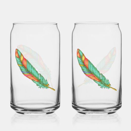 Feather Soda Glass Blikvorm Glas (Achterkant)