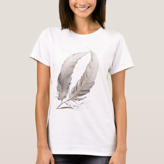 Feather Strand transformeert in een delicate music T-shirt (Voorkant)