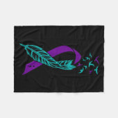 Feather Suicide Prevention Awareness You Purple Te Fleece Deken (Voorkant (Horizontaal))