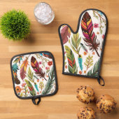 Feather Symphony Ovenwant & Pannenlap Set (Top down)