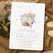 Feather the Nest Baby shower Invitation Kaart