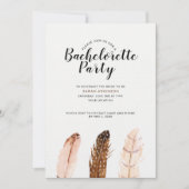Feather Waterverf Bachelorette Party Uitnodiging (Voorkant)