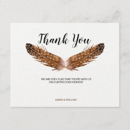 Feather Waterverf dank u kaart