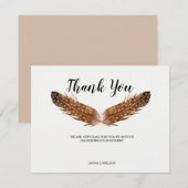 Feather Waterverf dank u kaart (Voorkant / Achterkant)