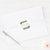 Feather Waterverf Duo | de heer en mevrouw Ronde Sticker (Envelop)