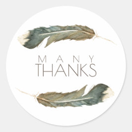 Feather Waterverf Duo | Veel Bedankt Ronde Sticker