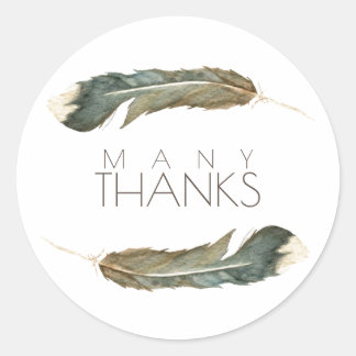 Feather Waterverf Duo | Veel Bedankt Ronde Sticker