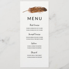 Feather Waterverf Menu Kaart