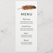 Feather Waterverf Menu Kaart (Voorkant)