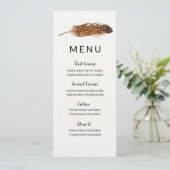 Feather Waterverf Menu Kaart (Staand voorkant)