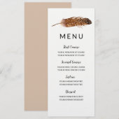 Feather Waterverf Menu Kaart (Voorkant / Achterkant)