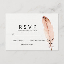 Feather Waterverf RSVP-kaart RSVP Kaartje