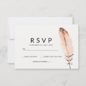 Feather Waterverf RSVP-kaart RSVP Kaartje (Voorkant)