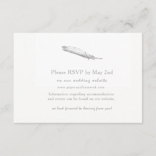 Feather Wedding Response Kaart