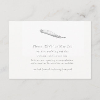 Feather Wedding Response Kaart