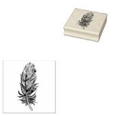 Feather Wood Art Stamp Rubberstempel (Gestempeld)
