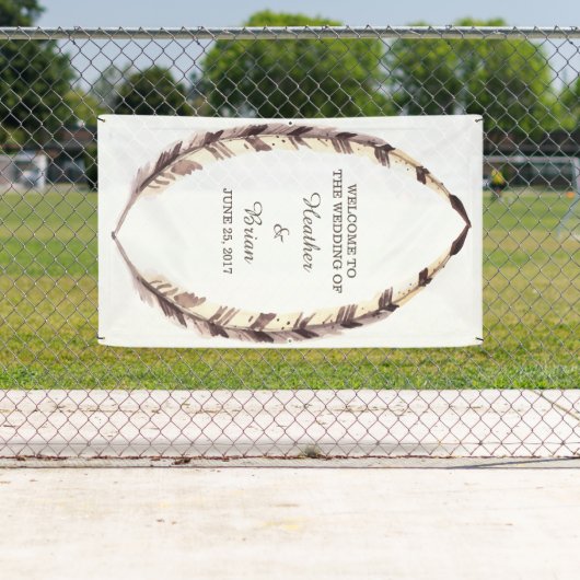 Feathered Border Wedding Banner (Insitu)