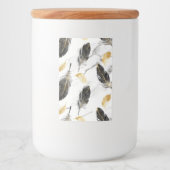 "Feathered Elegance Keramische Jar" Voedselcontainer Etiket (Voorkant)