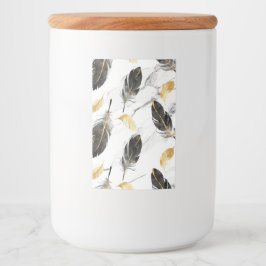 "Feathered Elegance Keramische Jar" Voedselcontainer Etiket