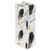 "Feathered Elegance Wine Bag" Wijn Cadeautas (Achterkant Gekanteld)