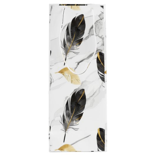"Feathered Elegance Wine Bag" Wijn Cadeautas (Achterkant)