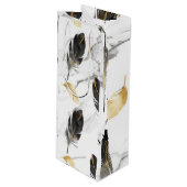 "Feathered Elegance Wine Bag" Wijn Cadeautas (Voorkant Gekanteld)