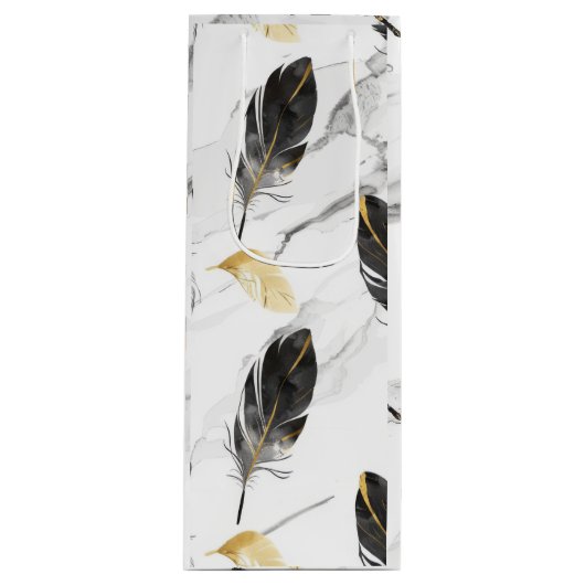 "Feathered Elegance Wine Bag" Wijn Cadeautas (Voorkant)