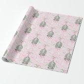 Feathered Fete in Pink and Green Cadeaupapier (Uitgerold)