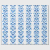Feathered Fete Stripe in Blue Porcelain Cadeaupapier (Vlak)