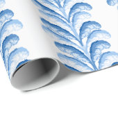 Feathered Fete Stripe in Blue Porcelain Cadeaupapier (Rol Hoek)