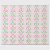 Feathered Fete Stripe in Pink and Green Cadeaupapier (Vlak)