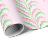 Feathered Fete Stripe in Pink and Green Cadeaupapier (Rol Hoek)