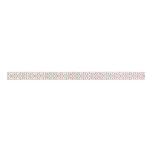 Feathered Fete Stripe in Pink and Green Grosgrain Lint (Voorkant)