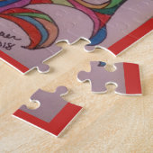 "Feathered Fiesta" Jig Saw Puzzle Legpuzzel (Zijkant)