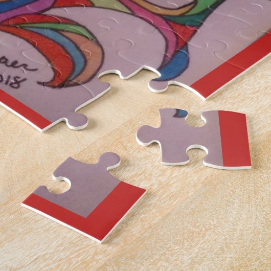 "Feathered Fiesta" Jig Saw Puzzle Legpuzzel (Zijkant)