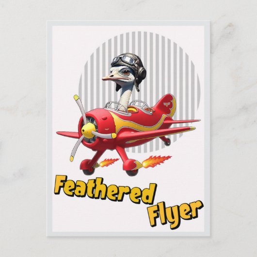 " FEATHERED FLYER " BRIEFKAART (Voorkant)