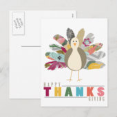 Feathered Friend Happy Thanksgiving Briefkaart (Voorkant / Achterkant)